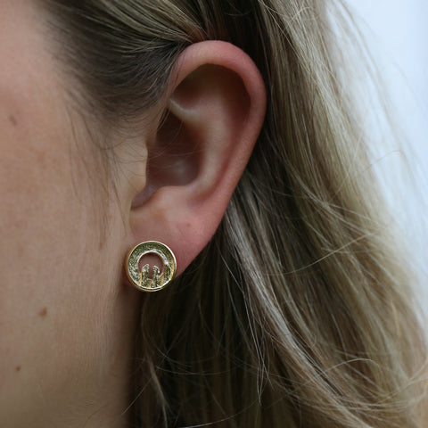 Orkney Spirit Stud Earrings in 9ct Yellow Gold by Sheila Fleet Jewellery