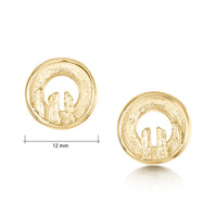Orkney Spirit Stud Earrings in 9ct Yellow Gold by Sheila Fleet Jewellery