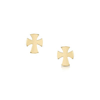 Cross of the Kirk Stud Earrings in 9ct Yellow Gold by Sheila Fleet Jewellery