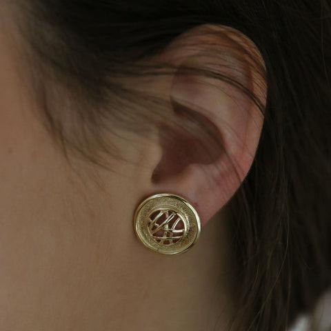 Creel Golden Pool Stud Earrings in 9ct Yellow Gold by Sheila Fleet Jewellery