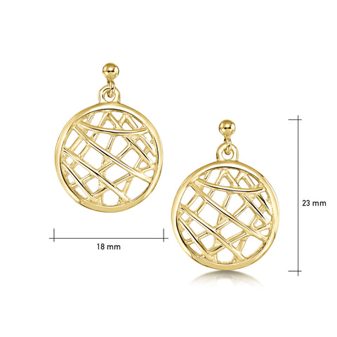 Creel Drop Earrings in 9ct Yellow Gold by Sheila Fleet Jewellery