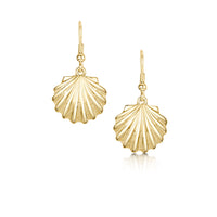 Scallop Drop Earrings in 9ct Yellow Gold by Sheila Fleet Jewellery