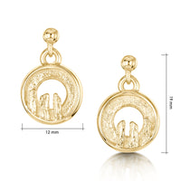Orkney Spirit Drop Earrings in 9ct Yellow Gold by Sheila Fleet Jewellery