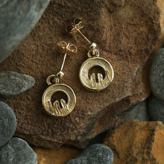 Orkney Spirit Drop Earrings in 9ct Yellow Gold by Sheila Fleet Jewellery