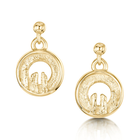 Orkney Spirit Drop Earrings in 9ct Yellow Gold by Sheila Fleet Jewellery