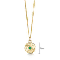 Lunar Emerald Petite Pendant in 9ct Yellow Gold by Sheila Fleet Jewellery