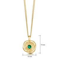 Lunar Emerald Small Pendant in 9ct Yellow Gold by Sheila Fleet Jewellery