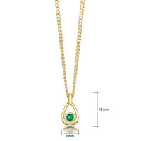 Arctic Stream Emerald Petite Droplet Pendant in 9ct Yellow Gold by Sheila Fleet Jewellery