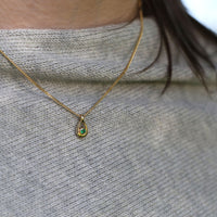 Arctic Stream Emerald Petite Droplet Pendant in 9ct Yellow Gold by Sheila Fleet Jewellery
