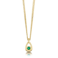 Arctic Stream Emerald Petite Droplet Pendant in 9ct Yellow Gold by Sheila Fleet Jewellery