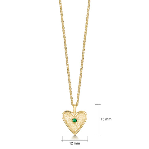Secret Hearts Emerald Dress Pendant in Silver & 9ct Yellow Gold by Sheila Fleet Jewellery