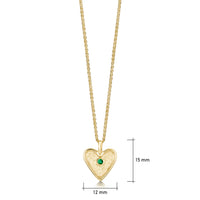Secret Hearts Emerald Dress Pendant in Silver & 9ct Yellow Gold by Sheila Fleet Jewellery