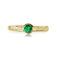 Matrix Emerald Ring in 9ct Yellow Gold by Sheila Fleet Jewellery