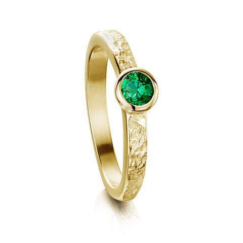 Matrix Emerald Ring in 9ct Yellow Gold by Sheila Fleet Jewellery
