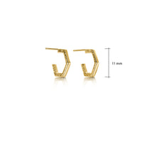 Honeycomb Huggie Earrings in 9ct Yellow Gold by Sheila Fleet Jewellery