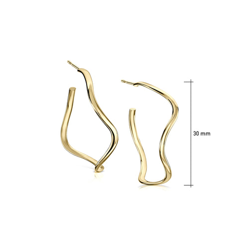 Tidal Hoop Earrings in 9ct Yellow Gold by Sheila Fleet Jewellery
