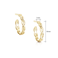 Celtic Twist Hoop Earrings in 9ct Yellow Gold by Sheila Fleet Jewellery