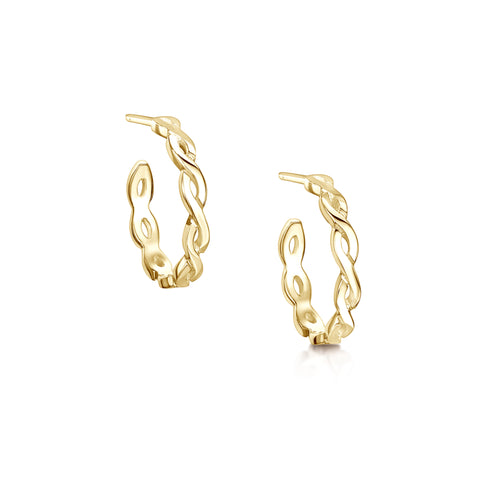 Celtic Twist Hoop Earrings in 9ct Yellow Gold by Sheila Fleet Jewellery