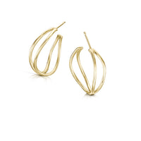 Wave Hoop Earrings in 9ct Yellow Gold by Sheila Fleet Jewellery