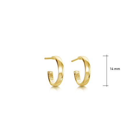 Wave Surfers Huggie Hoop Earrings in 9ct Yellow Gold by Sheila Fleet Jewellery