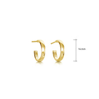 Wave Surfers Huggie Hoop Earrings in 9ct Yellow Gold by Sheila Fleet Jewellery