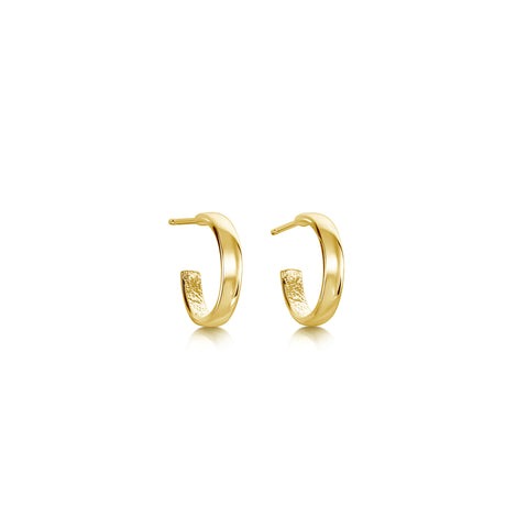Wave Surfers Huggie Hoop Earrings in 9ct Yellow Gold by Sheila Fleet Jewellery