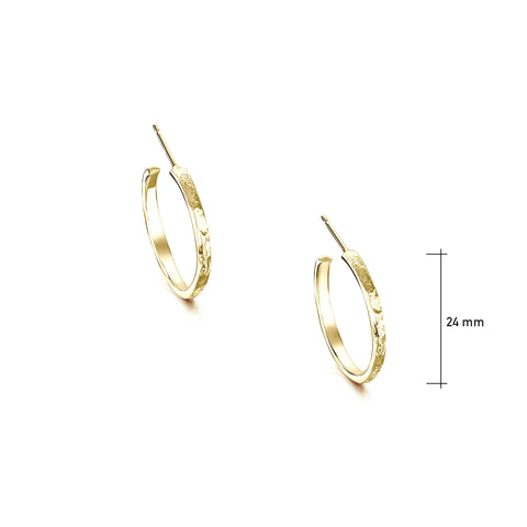 Matrix Hoop Earrings in 9ct Yellow Gold by Sheila Fleet Jewellery