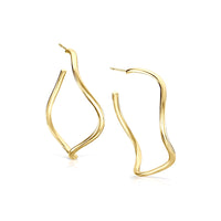 Tidal Large Hoop Earrings in 9ct Yellow Gold by Sheila Fleet Jewellery