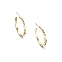 Matrix Large Hoop Earrings in 9ct Yellow Gold by Sheila Fleet Jewellery