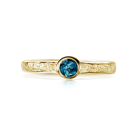 Matrix London Blue Topaz Ring in 9ct Yellow Gold by Sheila Fleet Jewellery