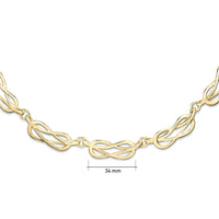 Reef Knot 11-link Necklace in 9ct Yellow Gold by Sheila Fleet Jewellery