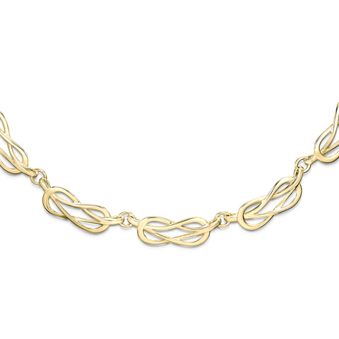 Reef Knot 11-link Necklace in 9ct Yellow Gold by Sheila Fleet Jewellery