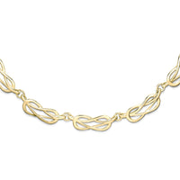 Reef Knot 11-link Necklace in 9ct Yellow Gold by Sheila Fleet Jewellery