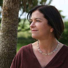 Reef Knot 11-link Necklace in 9ct Yellow Gold by Sheila Fleet Jewellery