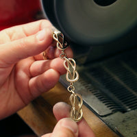 Reef Knot 11-link Necklace in 9ct Yellow Gold by Sheila Fleet Jewellery