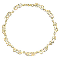 Reef Knot 11-link Necklace in 9ct Yellow Gold by Sheila Fleet Jewellery