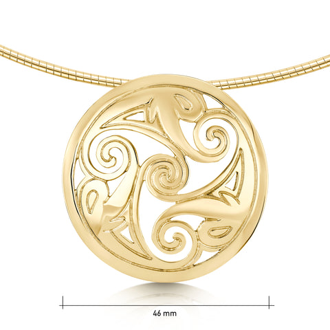 Birsay Disc Occasion Necklace in 9ct Yellow Gold by Sheila Fleet Jewellery