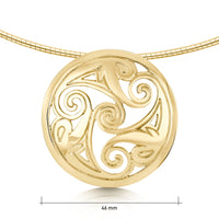 Birsay Disc Occasion Necklace in 9ct Yellow Gold by Sheila Fleet Jewellery
