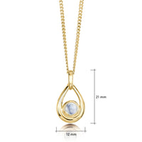 Moonstone Birthstone Droplet Pendant in 9ct Yellow Gold by Sheila Fleet Jewellery