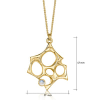 Sculpted By Time Moonstone Pendant in 9ct Yellow Gold by Sheila Fleet Jewellery