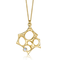 Sculpted By Time Moonstone Pendant in 9ct Yellow Gold by Sheila Fleet Jewellery