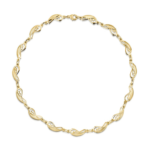 Mill Sands 15-link Necklace in 9ct Yellow Gold by Sheila Fleet Jewellery