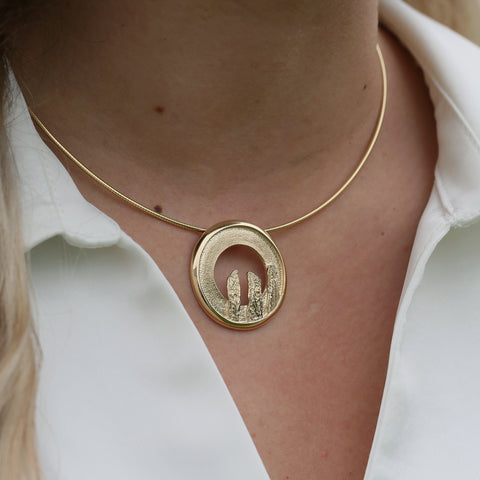 Orkney Spirit Dress Necklace in 9ct Yellow Gold by Sheila Fleet Jewellery