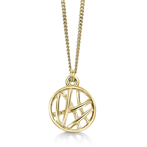 Small Creel Pendant Necklace in 9ct Yellow Gold by Sheila Fleet Jewellery