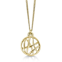 Small Creel Pendant Necklace in 9ct Yellow Gold by Sheila Fleet Jewellery