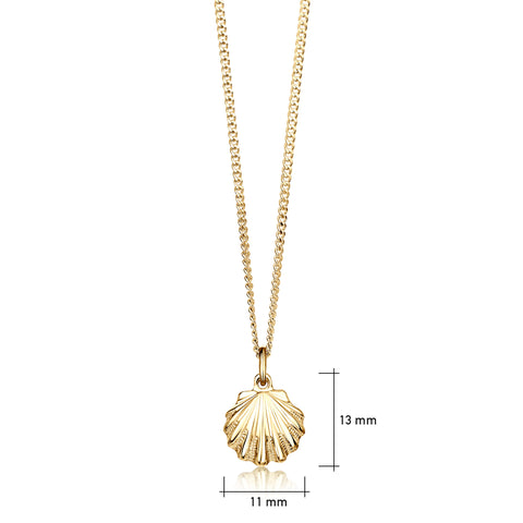 Scallop Petite Pendant in 9ct Yellow Gold by Sheila Fleet Jewellery