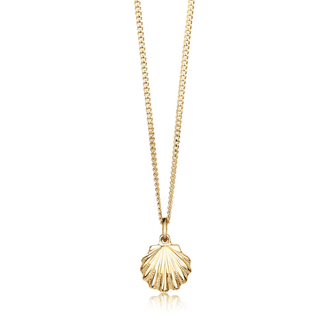 Scallop Petite Pendant in 9ct Yellow Gold by Sheila Fleet Jewellery