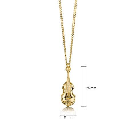 Small Fiddle Pendant in 9ct Yellow Gold by Sheila Fleet Jewellery