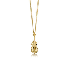 Small Fiddle Pendant in 9ct Yellow Gold by Sheila Fleet Jewellery