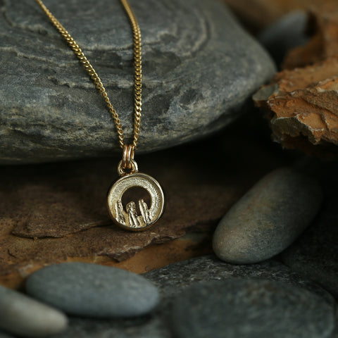 Orkney Spirit Small Pendant in 9ct Yellow Gold by Sheila Fleet Jewellery